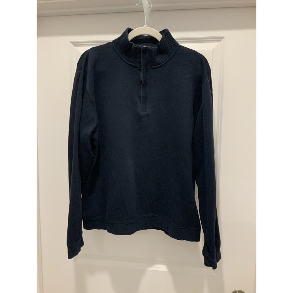 Cutter & Buck Pullover Large Mens Navy Long Sleeve Ribbed 1/4 Zip